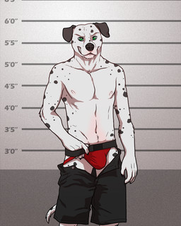 5_fingers abs anthro athletic athletic_anthro athletic_male biped black_body black_bottomwear black_claws black_clothing black_fur black_nose black_shorts black_spots black_tail bottomwear bottomwear_down bulge chart claws clothed clothing clothing_pull collarbone detailed_background fingers floppy_ears front_view fur green_eyes height_chart jockstrap looking_at_viewer male markings mugshot multicolored_body multicolored_fur multicolored_tail navel nipples pants pants_down partially_clothed pecs red_clothing red_underwear shorts shorts_down smile smirk snout solo spots spotted_body spotted_fur standing tail topless two_tone_body two_tone_fur two_tone_tail underwear underwear_pull white_body white_fur white_nipples white_tail eclipticafusion kyle_(stripes) canid canine canis dalmatian domestic_dog mammal 2013 4:5 cel_shading digital_media_(artwork) portrait shaded three-quarter_portrait wallpaper