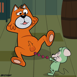 anal anal_penetration anthro duo fur genitals grey_body grey_fur male male/male male_penetrated object_in_ass orange_body orange_fur penetration penis sex sex_toy sex_toy_in_ass sex_toy_insertion toying_partner fabricationist hanna-barbera punkin'_puss_and_mushmouse mushmouse punkin'_puss domestic_cat felid feline felis mammal mouse murid murine rodent 1:1 2025 hi_res