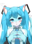 4_fingers alternate_species alternative_fashion anthro blush breasts claws clothed clothing cyberpop female female_anthro finger_claws fingers fur furrification hair j-fashion kemono looking_at_viewer pawpads paws solo tail twintails_(hairstyle) whiskers horokusa0519 vocaloid hatsune_miku domestic_cat felid feline felis mammal 2023 digital_media_(artwork) hi_res