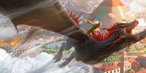 ambiguous_gender building city claws cloud detailed_background duo female feral fire flying hair membrane_(anatomy) membranous_wings open_mouth outside plant pyramid spread_wings tail tree white_hair wings joshua_cairos a_game_of_thrones:_the_card_game fantasy_flight_games game_of_thrones mythology daenerys_targaryen drogon dragon human mammal mythological_creature mythological_scalie scalie 2009 hi_res official_art
