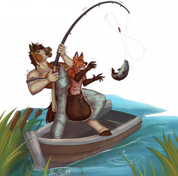 anthro anthro_penis balls big_balls big_penis boat breasts casual_sentient_penis clothed clothing duo female fishing fur genitals hair huge_penis hyper hyper_genitalia living_penis male male/female multi_breast nipples nude open_mouth outside penis sentient_penis smile solo tail unusual_anatomy unusual_genitalia unusual_penis vehicle water watercraft soffil broderick_longshanks canid canine equid equine fox horse mammal true_fox digital_media_(artwork) hi_res