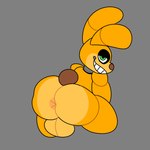 anthro anus balls bedroom_eyes big_butt butt butt_focus genitals green_eyes looking_at_viewer looking_back looking_back_at_viewer machine male narrowed_eyes seductive smile smirk solo thick_thighs crazyassfox22 five_nights_at_freddy's scottgames spring_bonnie_(fnaf) animatronic lagomorph mammal robot 1:1 2022 hi_res