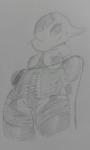 anthro breasts dominatrix female looking_at_viewer solo trunk whip vono animal_crossing nintendo opal_(animal_crossing) elephant elephantid mammal proboscidean hi_res monochrome