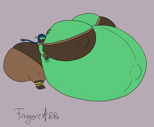 belly big_belly big_breasts big_butt big_navel big_nipples black_eyebrows blue_hair bottomwear breasts brown_bottomwear brown_clothing brown_fingerless_gloves brown_footwear brown_gloves brown_handwear brown_pants brown_shoes brown_skirt brown_topwear butt clothing empty_eyes eyebrows female fingerless_gloves footwear gloves green_body green_ears green_skin grey_background hair hand_on_belly hand_on_breast hand_on_own_belly hand_on_own_breast handwear huge_belly huge_breasts huge_butt huge_navel huge_nipples huge_thighs humanoid_pointy_ears hyper hyper_belly hyper_breasts hyper_butt hyper_navel hyper_nipples hyper_pregnancy mask navel nipple_outline nipples outie_navel pants pointy_ears ponytail pregnant pregnant_female pregnant_humanoid shoes simple_background skirt solo thick_thighs three-quarter_view tight_clothing topwear white_eyes froggerest activision skylanders stealth_elf_(skylanders) elf humanoid 2026 colored digital_media_(artwork) flat_colors hi_res signature