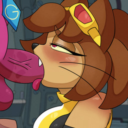 anthro balls duo erection fellatio female female_focus genitals male male/female oral penile penis sex solo_focus tongue tongue_out yuzlutt gameoverse glitch_productions gobbles_(gameoverse) kit_bodega ambiguous_species domestic_cat felid feline felis mammal 1:1 absurd_res hi_res