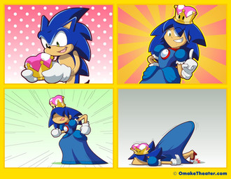 anthro anthro_to_human ass_up clothing crown fell_down female footwear gender_transformation gown headgear high_heels male mtf_transformation shoes solo species_transformation super_crown text transformation omaketheater bowsette_meme mario_bros nintendo sega sonic_the_hedgehog_(series) sonic_the_hedgehog eulipotyphlan hedgehog human mammal 2018 comic meme url