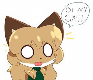 anthro big_ears big_eyes black_nose blonde_hair bodily_fluids brown_body brown_ears brown_fur close-up clothing empty_eyes exclamation_point eye_through_hair eyebrow_through_hair eyebrows fangs female fur green_clothing green_sweater green_topwear hair long_hair oh_my_god open_mouth simple_background small_nose solo speech_bubble standing surprised sweat sweater teeth text topwear translucent translucent_hair white_background white_body white_eyes white_fur yelling yellow_body yellow_fur conditional_dnp sodanalan1998 azumanga_daioh averi_(fiddleafox) kasuga_ayumu canid canine fox mammal red_fox true_fox 2024 colored_line_art digital_drawing_(artwork) digital_media_(artwork) english_text hi_res