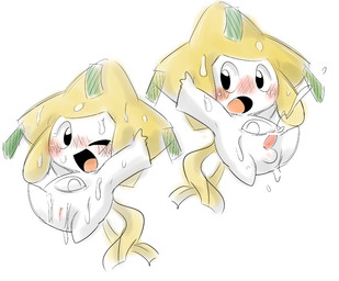 balls blush bodily_fluids censor_bar cum duo female genital_fluids genitals ineffective_censorship male one_eye_closed open_mouth penis simple_background vulva white_background wink doneru nintendo pokemon generation_3_pokemon humanoid jirachi legendary_pokemon pokemon_(species) 2015 censored