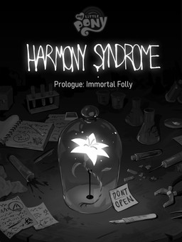 blood bodily_fluids flower glowing horror_(theme) not_furry notebook paper pencil_(object) plant syringe text vial zero_pictured cracklewink friendship_is_magic hasbro infection_au my_little_pony 3:4 absurd_res comic english_text hi_res monochrome