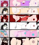 anthro anus big_breasts blep breast_size_difference breasts butt chart eastern female genitals lineup nude pussy solo tail tongue tongue_out slux breast_lineup mythology canid canine canis dragon eastern_dragon fish fox mammal marine mythological_creature mythological_scalie scalie shark wolf animated hi_res short_playtime