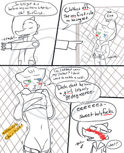 anthro belt blue_eyes blush cigarette clothing dialogue duo green_eyes heterochromia hoodie jacket male male/male navel shy text topwear undressing sinfullysweet-tea night_in_the_woods casey_hartley steve_scriggins crocodile crocodilian domestic_cat felid feline felis mammal reptile scalie comic distracting_watermark english_text watermark