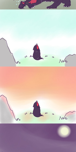 ambiguous_gender asking asking_another asking_what bodily_fluids chibi color_coded color_coded_text command crying dialogue duo feral flying_sweatdrops fur grass moon neonate plant purple_body purple_fur question red_body red_fur rock sad size_difference sun sweat sweatdrop tail talking_to_another talking_to_partner tears term_of_endearment text time_lapse young young_feral unknown_artist capcom european_mythology monster_hunter mythology dragon flying_wyvern furred_dragon furred_scalie mythological_creature mythological_scalie nargacuga scalie western_dragon wyvern 1:3 english_text hi_res mother_(lore) mother_and_child_(lore) parent_(lore) parent_and_child_(lore)