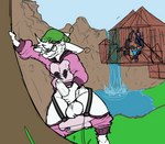 anthro building clothed clothing cosplay costume femboy genitals hat headgear headwear male masturbation penile penile_masturbation penis solo undressing waterfall wool_clothing wool_hat wool_headwear worried kittykero epic_games fortnite apollo_caelum fan_character alien gieeg hi_res