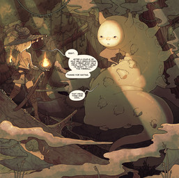 ambiguous_gender clothing dialogue duo elemental_manipulation female feral fire fire_manipulation forest group hair hat headgear headwear larger_feral larva magic magic_user melee_weapon multi_arm multi_limb plant size_difference smaller_female smoke speech_bubble sword tail text tree trio weapon white_hair witch_hat rapscallion arthropod caterpillar elf gastropod humanoid insect mollusk snail 2025 english_text hi_res