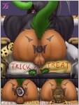 after_vore anal anal_penetration anal_vore anthro anus backsack balls big_breasts big_butt bodily_fluids bodypaint bone bones_in_feces border breasts butt clothed clothing crying death disposal fatal_vore feces female femboy food forced fruit fur genitals group hair holidays jack-o'-lantern looking_at_viewer looking_back male male_penetrated nipples painted_butt partially_inside penetration plant pooping pumpkin pumpkin_butt raised_tail scatplay simple_background sitting sitting_on_breasts skull skull_head smile tail tears text vore tigerboy0916 halloween canid canine mammal 3:4 digital_media_(artwork) english_text hi_res