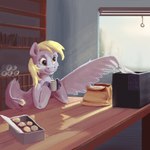1:1 derpy_hooves_(mlp) eqlipse_(artist) equid equine food friendship_is_magic hasbro horse mammal muffin my_little_pony mythological_creature mythological_equine mythology pegasus pony wings