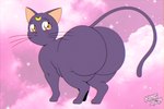 big_butt black_body butt female feral huge_butt pink_background simple_background solo thick_thighs kingjion sailor_moon_(series) luna_(sailor_moon) domestic_cat felid feline felis mammal 3:2 hi_res