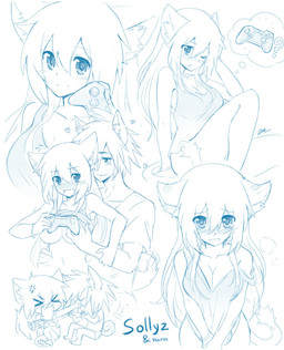 angry blush bottomless bottomless_female breast_grab breast_grab_from_behind breasts clothed clothing controller duo face_punch female game_controller hand_on_breast heart_symbol looking_at_viewer male male/female motion_lines navel punch sitting tail tail_motion tailwag text sollyz haruz sollyz_(character) animal_humanoid cat_humanoid felid felid_humanoid feline feline_humanoid humanoid mammal mammal_humanoid 2017 digital_drawing_(artwork) digital_media_(artwork) english_text hi_res signature sketch