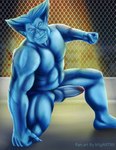 anthro big_penis blue_body genitals male muscular muscular_male penis solo migart89 marvel x-men beast_(marvel) humanoid mutants absurd_res hi_res