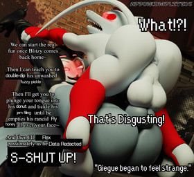 anthro anus aroused balls butt clothing dialogue duo embarrased_horny embarrassed furniture genitals gloves handwear legwear male male/male mostly_nude nude shocked sofa stockings tail text addoncomplete86 chocoscorner_(modeler) earthbound_(series) hellaverse helluva_boss nintendo giygas stolas_(helluva_boss) alien avian bird demon gieeg humanoid 3d_(artwork) digital_media_(artwork) english_text hi_res