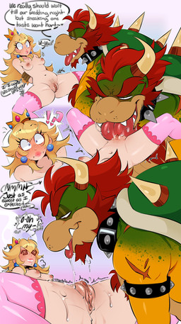 anthro arms_tied bangs blonde_hair blush blush_lines bodily_fluids bound clitoris clothing collar crown cunnilingus dialogue duo ear_piercing ear_ring eyelashes facial_hair female female_human female_on_anthro freckled_face freckled_shoulders freckles genitals glistening_eyelids goatee hair headgear human_on_anthro interspecies legwear licked_silly lips lipstick long_eyelashes looking_pleasured makeup male male/female male_anthro male_on_human narrowed_eyes oral piercing pink_lips pink_lipstick pink_stockings plump_labia pubes red_hair ring_piercing saliva scar sex sharp_teeth shell spiked_collar spiked_shell spikes spikes_(anatomy) spiral spiral_eyes spread_legs spreading stockings teeth text tiara tongue tongue_out trembling_for_pleasure vaginal vulva bileshroom mario_bros nintendo bowser princess_peach human koopa mammal scalie absurd_res english_text hi_res