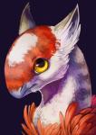 ambiguous_gender beak black_background feathers feral nude realistic red_body red_feathers simple_background solo text white_body white_feathers yellow_eyes endivinity nintendo pokemon generation_3_pokemon latias legendary_pokemon pokemon_(species) 2016 english_text