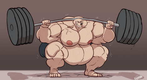 5_fingers 5_toes anthro barazoku barbell barbell_squats belly biceps big_belly big_muscles big_pecs biped black_bottomwear black_clothing black_nose bodily_fluids bottomwear brown_eyes clenched_teeth clothed clothed_anthro clothed_male clothing cracked_floor crouching damaged_floor exercise eyebrows feet fingers floppy_ears fur holding_barbell huge_belly huge_muscles humanoid_feet humanoid_hands hyper hyper_muscles male male_anthro monotone_body monotone_fur motion_lines musclegut muscular muscular_anthro muscular_arms muscular_male muscular_thighs navel nipples overweight overweight_anthro overweight_male pecs pink_nipples plantigrade solo squats sweat tan_body tan_fur teeth three-quarter_view toes topless topless_anthro topless_male trapezius vein veiny_muscles weightlifting workout karrnade beastars jack_(beastars) bird_dog canid canine canis domestic_dog hunting_dog labrador mammal retriever digital_drawing_(artwork) digital_media_(artwork) full-length_portrait hi_res portrait shaded signature