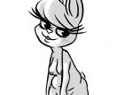 anthro areola breasts buckteeth female looking_at_viewer navel nipples nude simple_background slightly_chubby smile solo teeth white_background inkyfrog disney zootopia fan_character maxine_d'lapin lagomorph leporid mammal rabbit 2017 greyscale monochrome