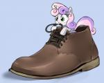 aglet clothing female feral footwear green_eyes hair horn multicolored_hair pink_hair shoelaces shoes simple_background solo two_tone_hair young young_female young_feral gsphere friendship_is_magic hasbro my_little_pony mythology sweetie_belle_(mlp) equid equine mammal mythological_creature mythological_equine unicorn 2013