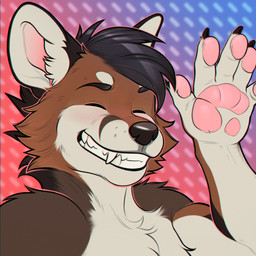 grin male pg smile teeth wave themutt pebbles canid canine fox mammal 1:1 hi_res icon