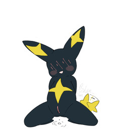 anthro aroused_female biped blush blush_stickers bodily_fluids ear_markings eyeless featureless_chest female flat_chested genital_fluids genitals hands_behind_back kneeling markings nude pointy_ears presenting presenting_vulva prick_ears slightly_chubby solo spread_legs spreading star_(marking) tail tail_motion tailwag vaginal_fluids vulva yellow_markings lianzhi species_request 1:1 digital_media_(artwork) full-length_portrait portrait