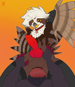 anal anal_penetration animal_genitalia animal_penis anthro anus arm_warmers armpit_fetish armpit_play armwear balls beak big_balls big_penis butt canine_genitalia canine_penis claws clothing collar cowgirl_position duo erection feathers femboy food from_front_position genitals hand_on_butt hand_on_hip hand_on_leg hand_on_thigh legwear licking licking_lips looking_down lying male male/male multicolored_penis muscular on_back on_bottom on_top penetration penile penile_penetration penis penis_tip red_penis sex sheath spread_butt spreading tail thigh_highs tongue tongue_out transformation cutefckngbunny nintendo pokemon ceilo_(wafflezcol) avian bird food_creature generation_5_pokemon owl pokemon_(species) pulsatrix spectacled_owl true_owl zoroark absurd_res hi_res