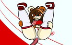 anthro athletic_wear bangs bite biting_lip bottomwear bra butt clothing eyewear female footwear glasses gym_bottomwear hair legs_up legwear mouse_tail presenting presenting_hindquarters shoes sneakers solo sports_bra tail thigh_highs underwear jaed mika_(jaed) mammal mouse murid murine rodent absurd_res hi_res