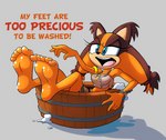 anthro barefoot feet female foot_fetish foot_focus humanoid_feet plantigrade soles solo toes wigmania sega sonic_boom sonic_the_hedgehog_(series) sticks_the_jungle_badger badger mammal mustelid musteline absurd_res hi_res