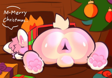 4_toes anal anthro anus anus_focus ass_up balls big_anus big_butt butt butt_focus christmas_clothing christmas_decorations christmas_ornament christmas_present christmas_tree clothing feet fire fur genitals gift glistening glistening_body hair hindpaw holiday_message holidays male nude ornament pawpads paws pink_body pink_fur plant presenting presenting_hindquarters solo spread_anus spread_butt spreading tail text toes trapped tree bunymarch42 christmas fritz_(winteriris42) hybrid lagomorph leporid mammal rabbit digital_media_(artwork) english_text