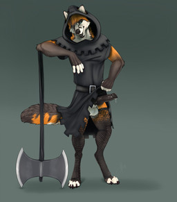 animal_genitalia animal_penis anthro axe balls battle_axe black_body black_fur bodily_fluids bottomwear canine_genitalia canine_penis clothed clothing dripping erection fishnet_clothing fishnet_leggings fishnet_legwear fur furgonomic_headwear furgonomic_hood furgonomics genital_fluids genitals hood knot knotted_penis leggings legwear male open_mouth open_smile orange_body orange_fur penis precum precum_drip raised_bottomwear raised_clothing robe sheath simple_background smile solo standing teeth whiskers white_body white_fur themutt saerro canid canine fox mammal 2017 hi_res