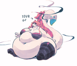 3_toes anthro belly belly_folds belly_on_ground belly_overhang between_breasts beverage_between_breasts big_belly big_breasts big_tail biped black_bra black_clothing black_eyes black_legwear black_stockings black_thigh_highs black_underwear bottomless bottomless_anthro bottomless_female bra breasts clothed clothing container cup deep_navel directional_arrow disposable_cup drinking drinking_straw eyelashes feet female female_anthro fin fingers front_view hair holidays huge_belly huge_hips huge_thighs legwear looking_at_viewer messy_hair morbidly_obese morbidly_obese_anthro morbidly_obese_female navel obese obese_anthro obese_female overweight overweight_anthro overweight_female partially_clothed partially_clothed_anthro partially_clothed_female pattern_clothing pattern_legwear pattern_stockings pattern_thigh_highs red_hair sitting solo stockings striped_clothing striped_legwear striped_stockings striped_thigh_highs stripes tail tail_fin text thick_tail thick_thighs thigh_highs toes underwear wide_hipped_anthro wide_hipped_female wide_hips miluinaoxie mythology valentine's_day wcdonald's dragon mythological_creature mythological_scalie scalie english_text full-length_portrait hi_res portrait