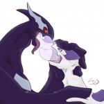 ambiguous/ambiguous ambiguous_gender ambiguous_pred blush dominant duo eye_contact feral feral_on_feral grin kissing looking_at_another multicolored_body open_mouth purple_body simple_background smile soul_stealing soul_vore tongue tongue_out two_tone_body vore white_background white_body shinywark nintendo pokemon generation_2_pokemon generation_3_pokemon legendary_pokemon lugia pokemon_(species) shadow_lugia shadow_pokemon 1:1 2019 hi_res