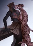 absurd_res anthro bethesda_softworks black_body black_fur blue_eyes blush bodily_fluids breast_grab breast_play breast_squish breasts brown_body brown_fur captain_nala-do claws clothed clothing duo felid feline female female/female fingers french_kissing fur furniture hand_on_breast hi_res hood khajiit khamira kissing mammal markings microsoft nipples nude spots spotted_body squish table tail the_elder_scrolls the_elder_scrolls_online tongue tongue_out xngfng95