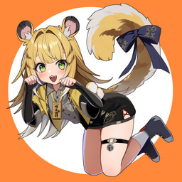 accessory animal_ears bent_legs black_bottomwear black_clothing black_footwear black_shoes black_shorts blonde_hair blush bottomwear clothed clothing collared_shirt dress_shirt fangs female fluffy_ears footwear furgonomics green_eyes grey_dress_shirt hair jacket long_hair looking_at_viewer open_clothing open_jacket open_mouth open_topwear ribbons shirt shoes shorts socks solo sparkles sparkling_eyes striped_hair tail tail_accessory tail_ribbon teeth topwear two_tone_tail white_clothing white_footwear white_hair white_socks yellow_clothing yellow_jacket_(clothing) yellow_topwear hotate_graph mihoyo zenless_zone_zero ju_fufu animal_humanoid felid felid_humanoid humanoid mammal mammal_humanoid pantherine pantherine_humanoid thiren tiger_humanoid 1:1 absurd_res hi_res