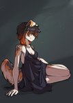 anthro clothed clothing ear_piercing female piercing pose simple_background smile solo welive australian_shepherd canid canine canis domestic_dog herding_dog mammal pastoral_dog sheepdog hi_res pinup