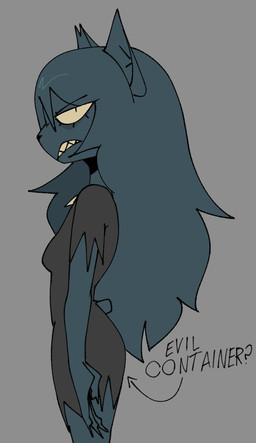 anthro black_text blue_body blue_ears blue_fur blue_hair breasts clothed clothed_anthro clothed_female clothing directional_arrow dress eyelashes female female_anthro fingers fur grey_background hair narrowed_eyes sharp_teeth side_view simple_background small_breasts solo teeth text torn_sleeves xarop77 catwitch_(xarop77) domestic_cat felid feline felis mammal 2025 digital_drawing_(artwork) digital_media_(artwork) english_description english_text hi_res portrait three-quarter_portrait