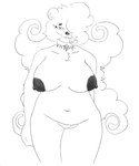 animal_genitalia anthro belly big_breasts big_butt breasts butt female fur genitals hair overweight overweight_anthro overweight_female slightly_chubby slightly_chubby_anthro slightly_chubby_female solo white_body white_fur efradraws northwind_(efradraws) nyuk_(northwind) bear mammal polar_bear ursine absurd_res graphite_(artwork) hi_res model_sheet monochrome sketch traditional_media_(artwork)