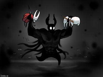 2_horns ambiguous_gender biped black_eyes cloak clothing empty_eyes group holding_another horn male melee_weapon muscular red_cloak red_clothing text trio_focus weapon white_body white_eyes white_text lucaniamc hollow_knight:_silksong hollow_knight_(franchise) team_cherry hollow_knight_(character) hornet_(hollow_knight) lace_(hollow_knight:_silksong) the_knight_(hollow_knight) arthropod humanoid shadow_creature sibling_(hollow_knight) 2025 4:3 english_text signature half_sister_(lore) sibling_(lore) sister_(lore)