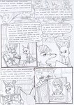 angry anthro black_and_white blood bodily_fluids book bottomwear canid canine canis clothing comic death dialogue doctor_clive_burret duncan_(kitfox_crimson) duo english_text eyewear flashback glasses gun historical kitfox-crimson loincloth male mammal monochrome open_mouth pants patch_(fabric) pockets ranged_weapon rectangular_glasses rifle round_glasses sawed-off_shotgun shirt shotgun sketch stolen_generation sweater t-shirt text topwear weapon window