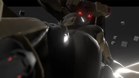 black_body black_border black_hair border bouncing_breasts breasts female front_view glowing glowing_eyes grey_body hair long_hair looking_at_viewer low-angle_view machine pouch_(clothing) pseudo_hair red_eyes solo thick_thighs wide_hips ceno0 konami metal_gear gekko_(metal_gear_solid) humanoid robot robot_humanoid 16:9 3d_(artwork) 3d_animation animated digital_media_(artwork) loop no_sound short_playtime video widescreen