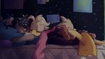 anthro bed bottomless bottomwear breasts clothed clothing computer duo electronics female furniture male male/female non-mammal_breasts pants poster shirt sleeping topwear hey-erika disney ducktales ducktales_(2017) fenton_crackshell gandra_dee anatid anseriform avian bird chicken duck galliform gallus_(genus) phasianid