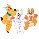 anal anthro anus beady_eyes bestiality blush bodily_fluids bouncing brown_body clothing drooling eyes_closed feral from_front_position fur genitals gesture group group_sex hand_gesture hooves humanoid_genitalia humanoid_penis interspecies male male/male mascot orange_body orange_fur penis saliva scarf sex tail threesome trio white_body white_fur young young_anthro fairycatcreation gcash gcat_and_friends corgi_g gcat graff_(gcash) canid canine canis domestic_cat domestic_dog felid feline felis giraffe giraffid herding_dog mammal pastoral_dog welsh_corgi 1:1 absurd_res hi_res