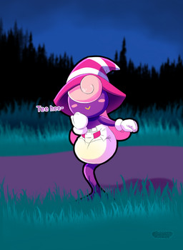 blush bodily_fluids clothing diaper dirt_path female forest forest_background genital_fluids giggling gloves grass hair hair_over_eyes handwear hat headgear headwear legless nature nature_background night pink_hair plant purple_body purple_skin smile solo tree unclean_diaper urine used_diaper using_diaper wet_diaper wetting wetting_diaper white_clothing white_gloves white_handwear witch_hat diddlepickle mario_bros nintendo paper_mario vivian_(mario) ghost humanoid shadow_creature shadow_siren spirit absurd_res hi_res trans_(lore) trans_woman_(lore)