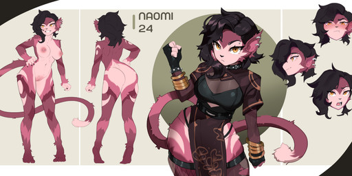 anthro big_breasts breasts female solo thick_thighs karamsina dungeons_and_dragons hasbro wizards_of_the_coast naomi_the_monkey haplorhine mammal monkey primate absurd_res hi_res model_sheet